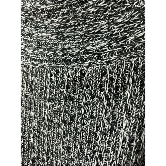 Gray Marled Knit Waterfall Hem Sleeveless Cardigan Vest - Picture 7 of 9